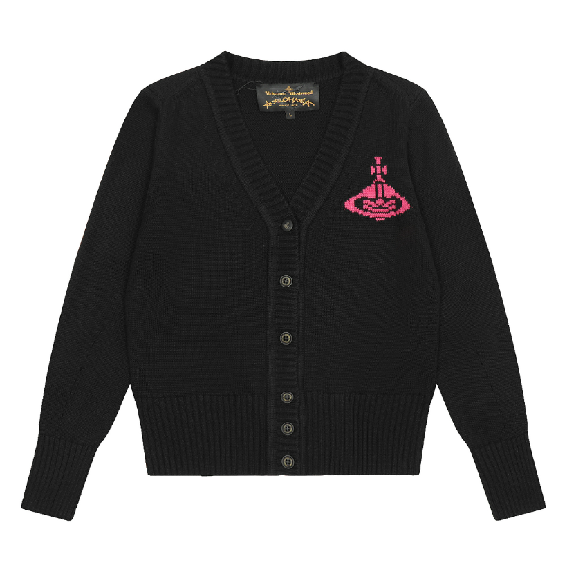 Vivienne Westwood Knitwear V-neck plaid and houndstooth knit sweater — 18