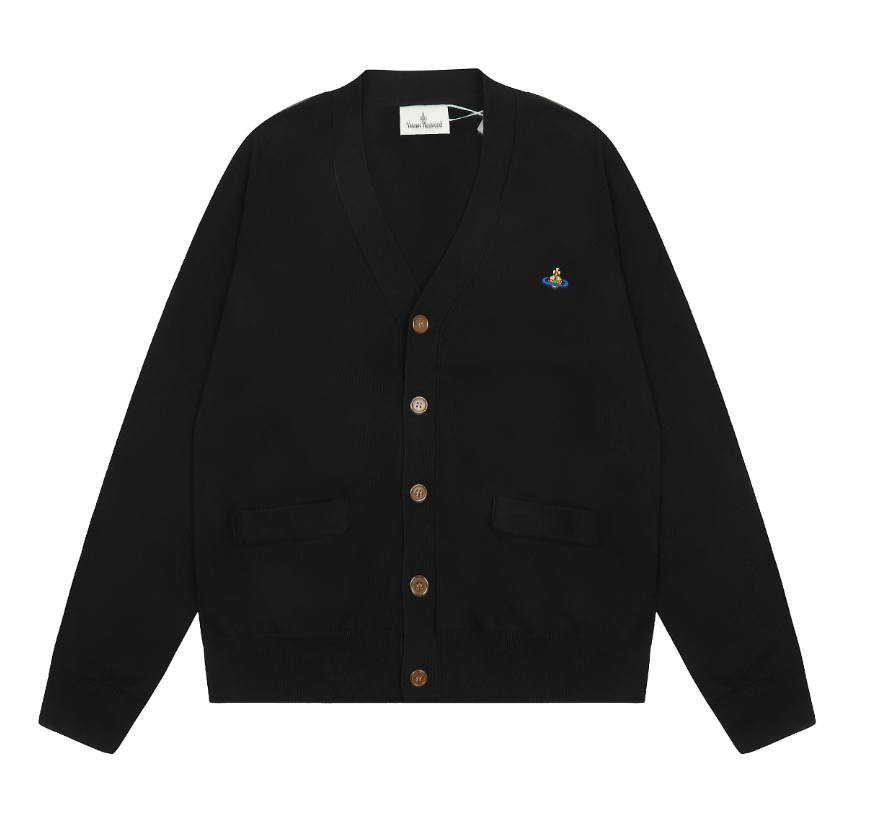 Vivienne Westwood Knitwear V-neck plaid and houndstooth knit sweater — 5