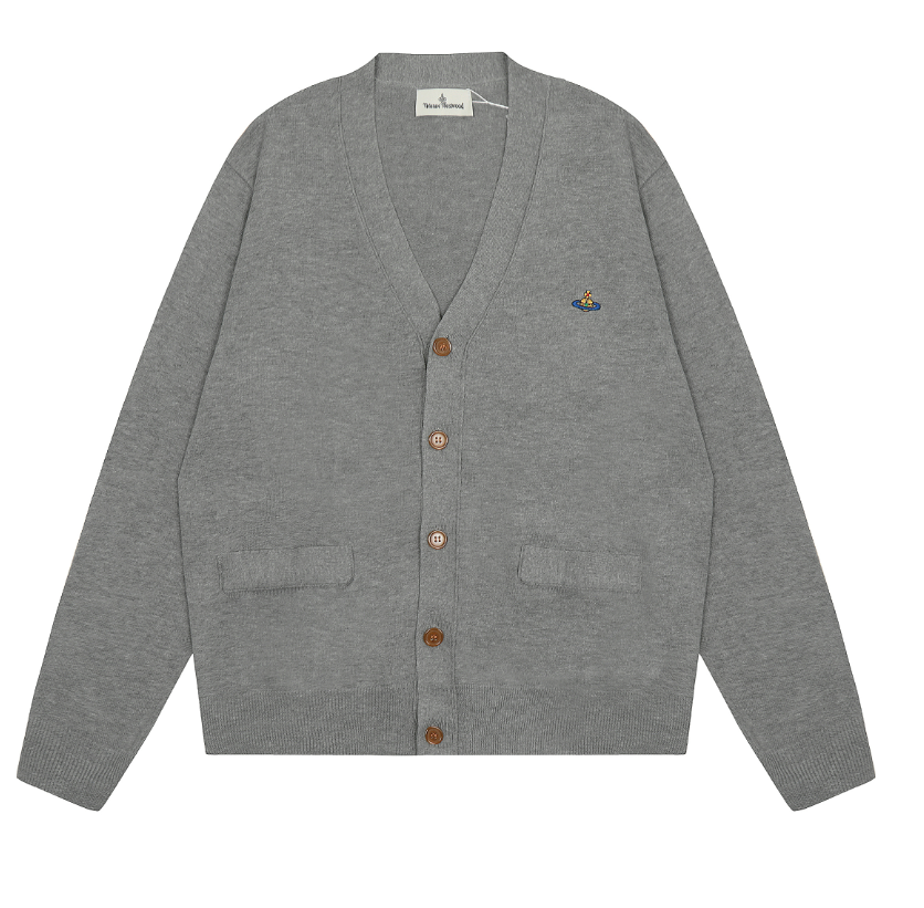 Vivienne Westwood Knitwear V-neck plaid and houndstooth knit sweater — 6
