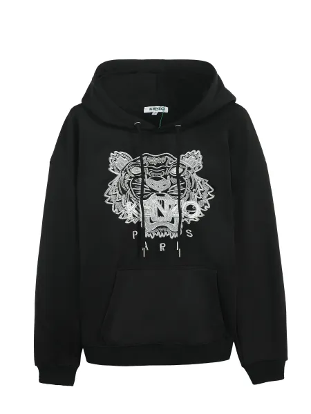 Kenzo Tiger Embroidered Black Hoodie - 5
