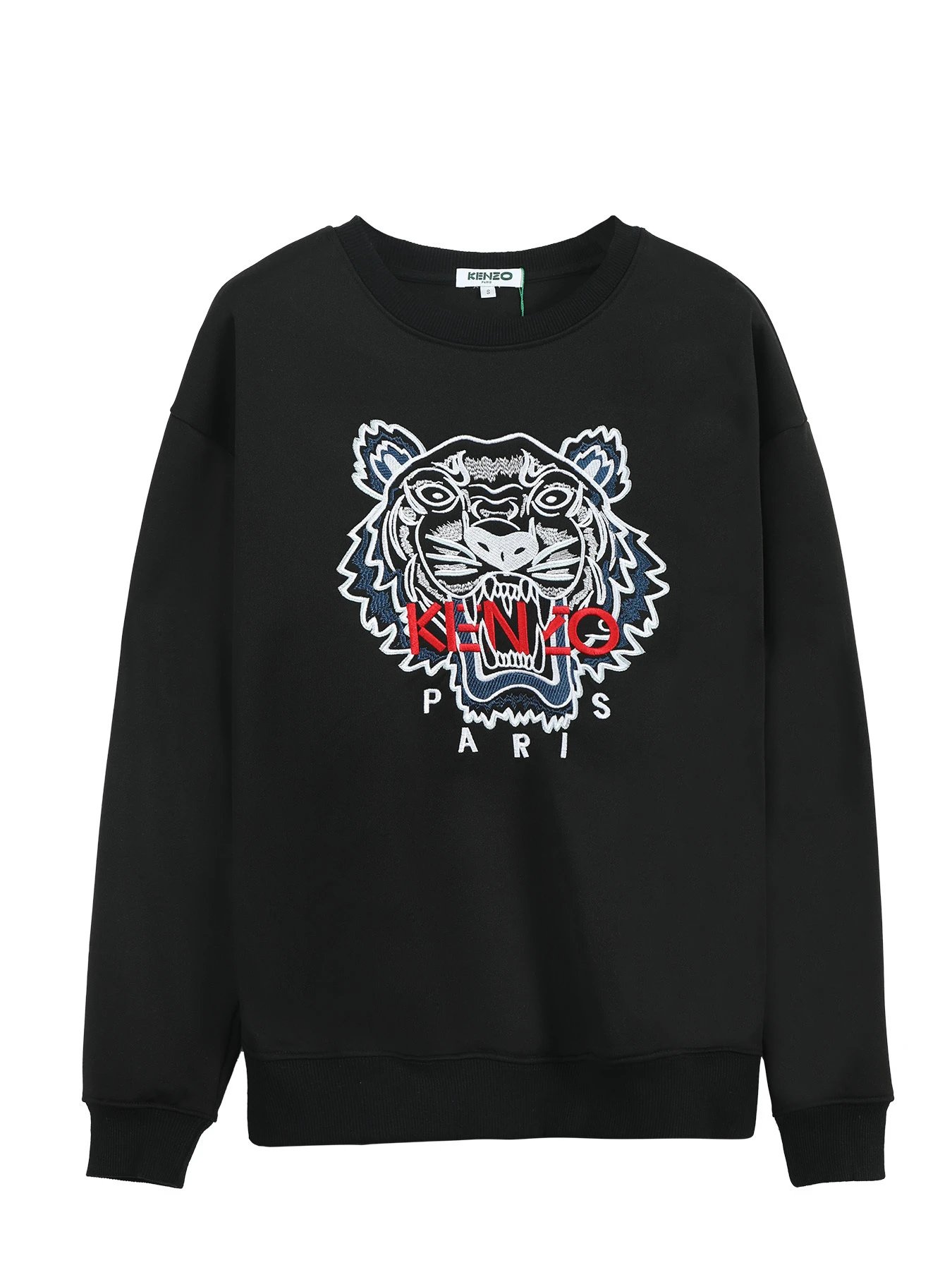 Kenzo Tiger Embroidered Black Hoodie - 1