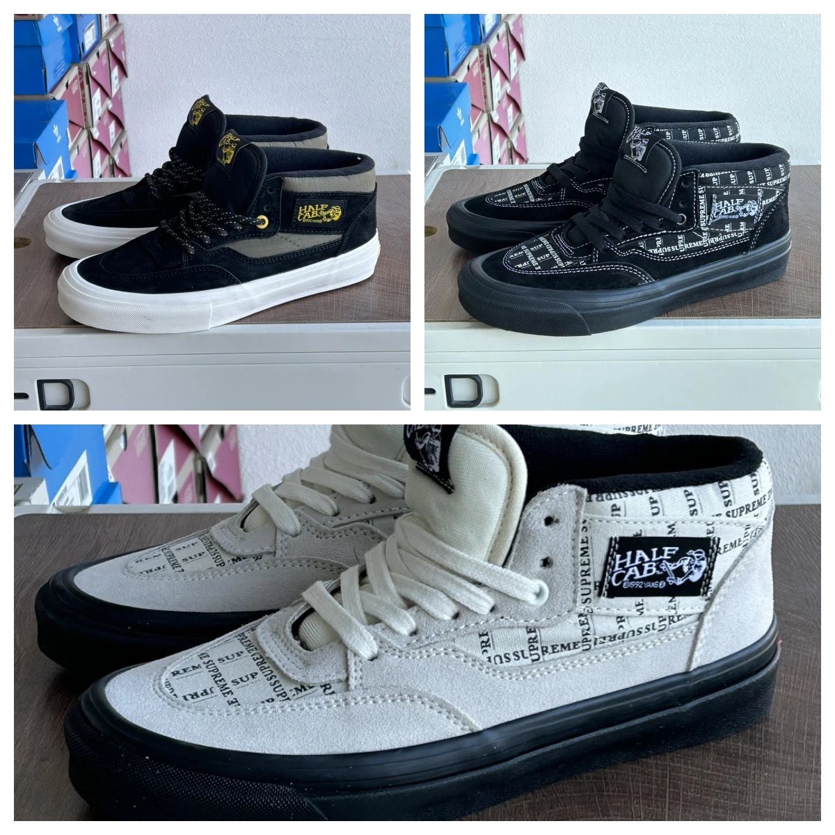 【In Stock】Vans Half Cab 33 DX Retro Casual Mid-Top Skate Shoes - Unisex Black (The Half Cab brings back the classic look of the signature shoe for legendary skater Steve Caballero, featuring a streamlined and durable mid-top silhouette)