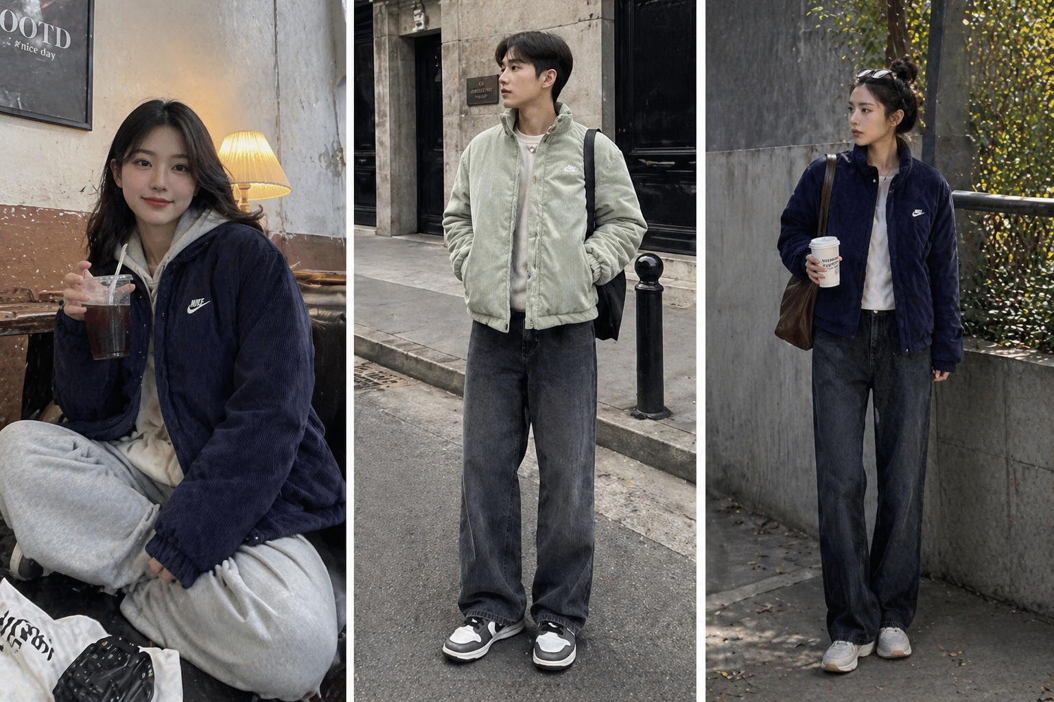Nike Swoosh Harrington Corduroy Quilted Jacket