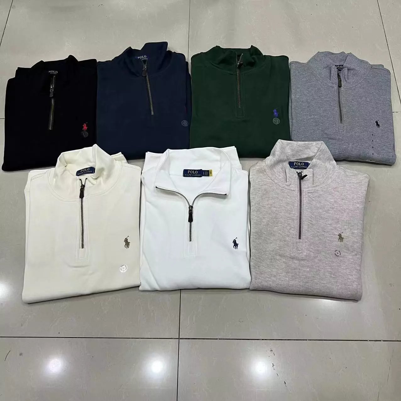 7 Color Half Zip Bottom Shirt Polo Shirt