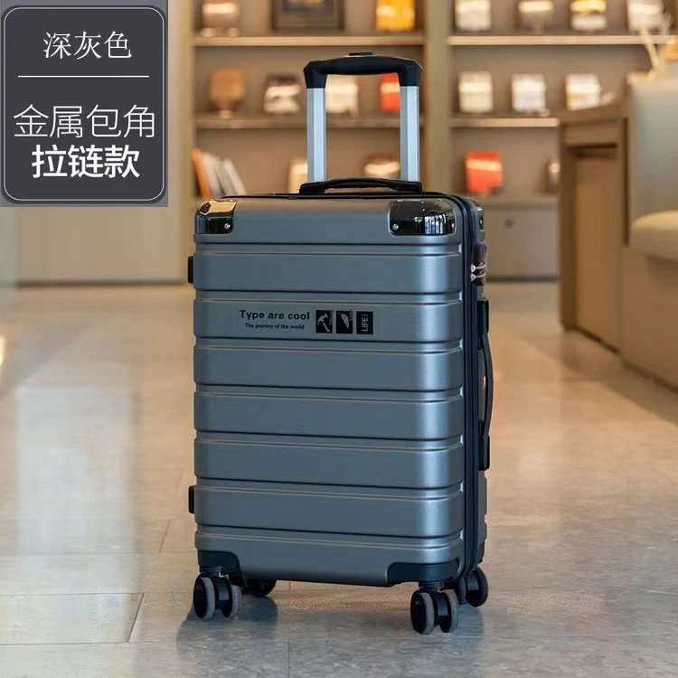 Unbranded Travel Bags Hard-Shell Spinner Suitcase — Metal angle-dark gray