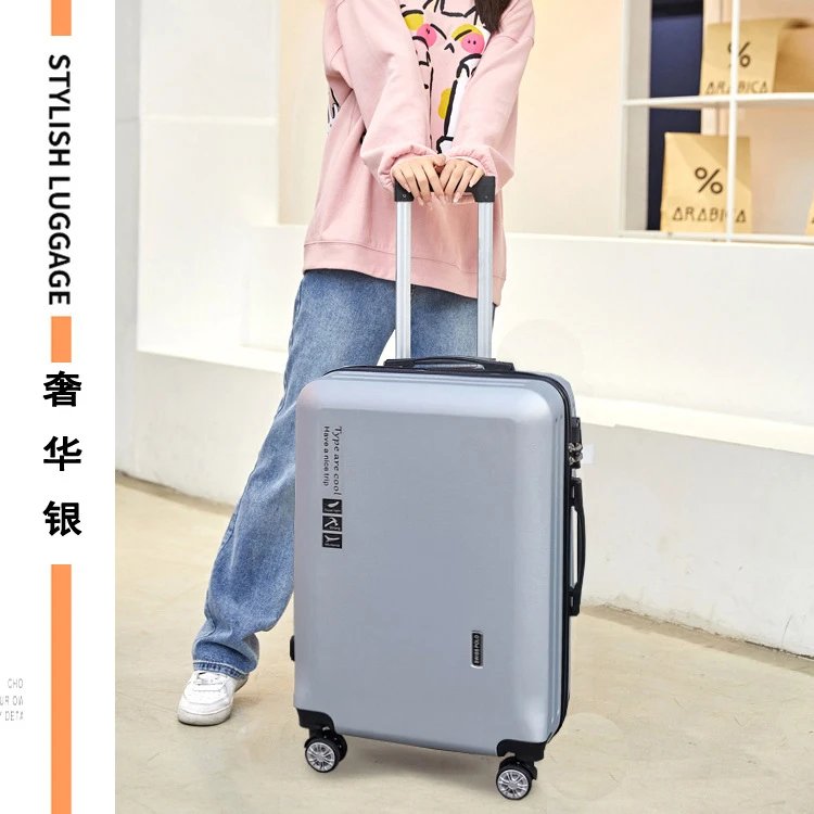 Unbranded Travel Bags Hard-Shell Spinner Suitcase — Luxury silver-British style