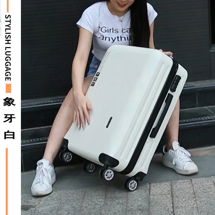 Unbranded Travel Bags Hard-Shell Spinner Suitcase — Ivory-British style