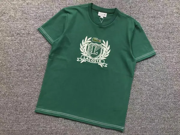 Lacoste Crest Embroidered Green T-Shirt - 1