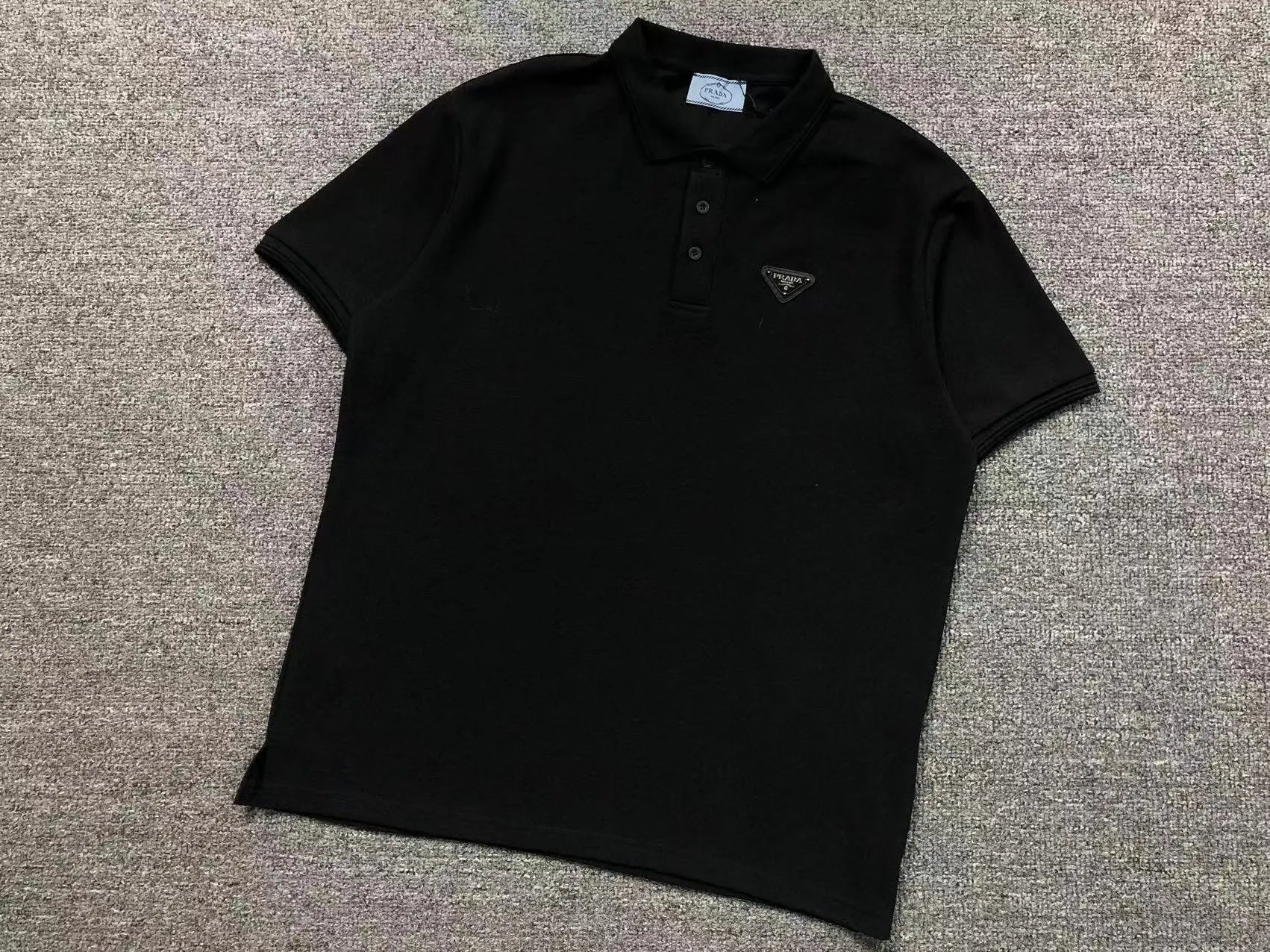 Prada Re-Nylon Polo Black Polo Shirt - 6