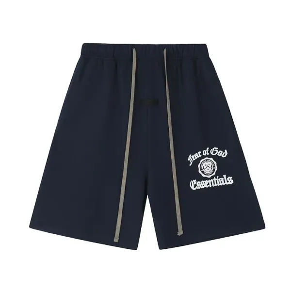 Fear of God Essentials Logo-Print Drawstring Shorts Navy - 1