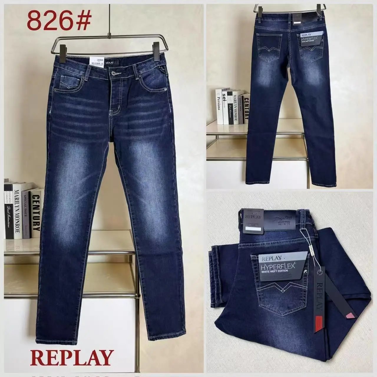 Design Replay Hyperflex White Weft Edition Gray Jeans - 4