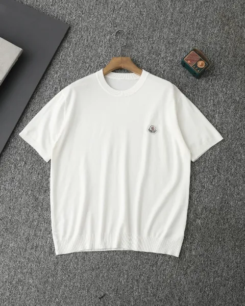 Moncler Logo Knit T-Shirt White - 1