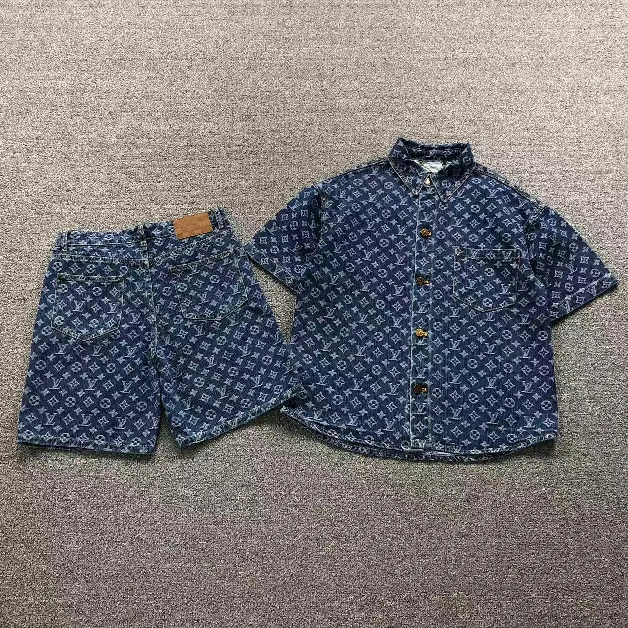 Acne Studios Plaid Shirt and Shorts Set Burgundy Multicolor - 8