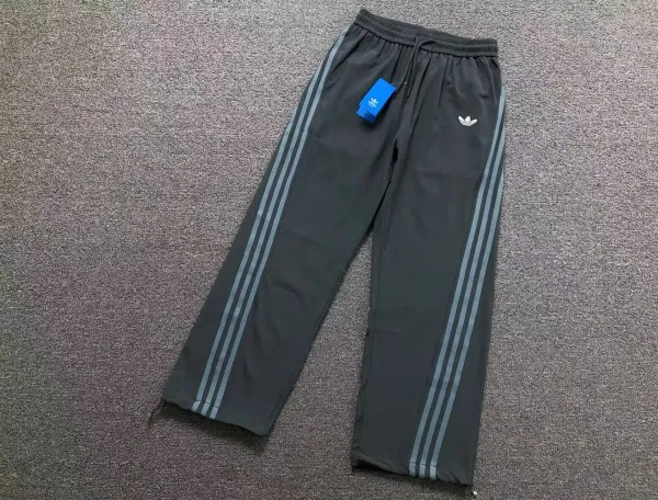 Adidas Originals Track Pants Black with Gray Stripes Sweatpants - 1