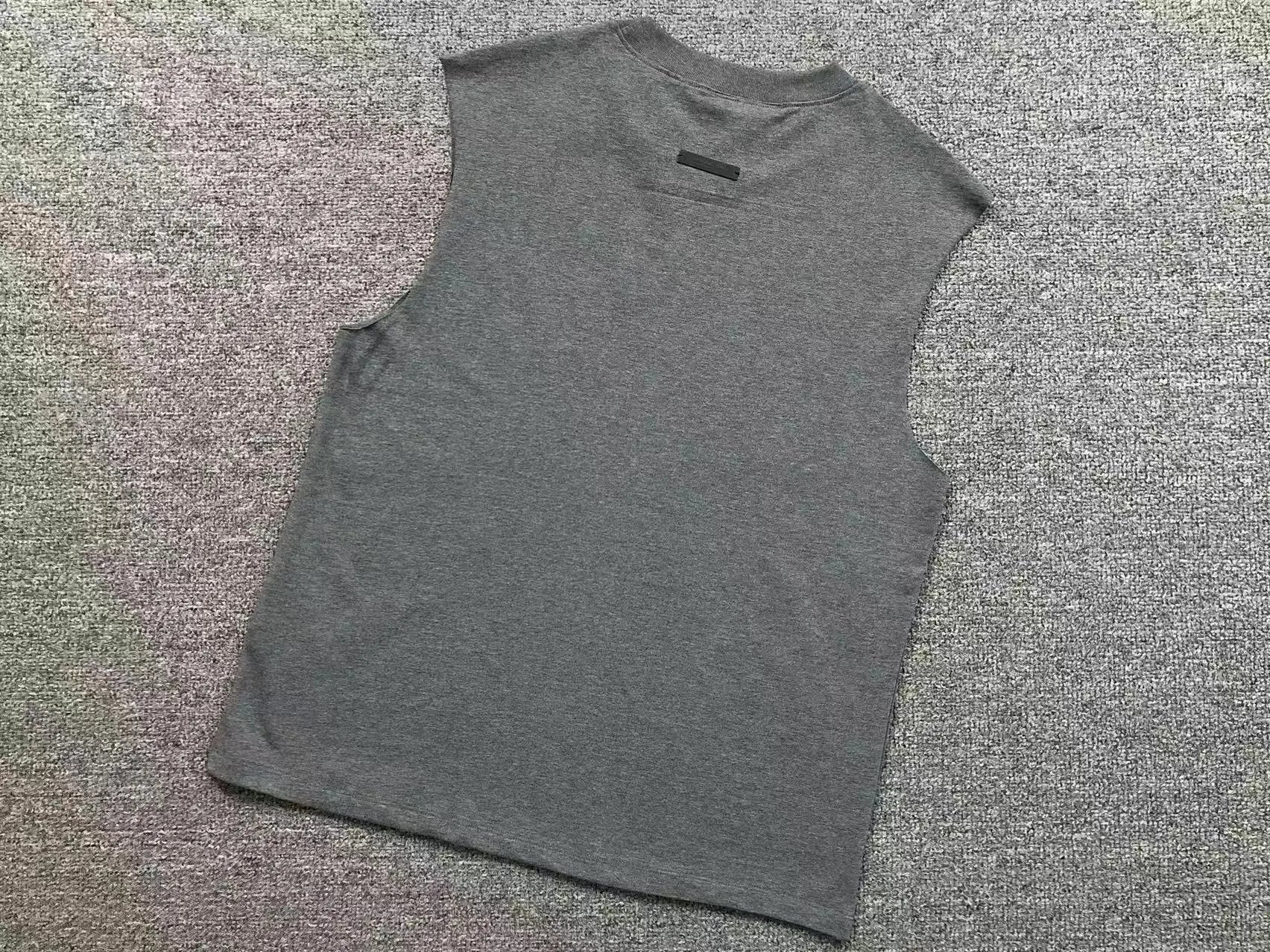 Fear of God Essentials Sleeveless Crewneck Gray Vest-Top - 1
