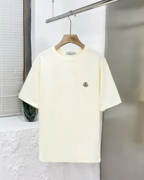 Moncler Logo Patch T-Shirt Cream - 1