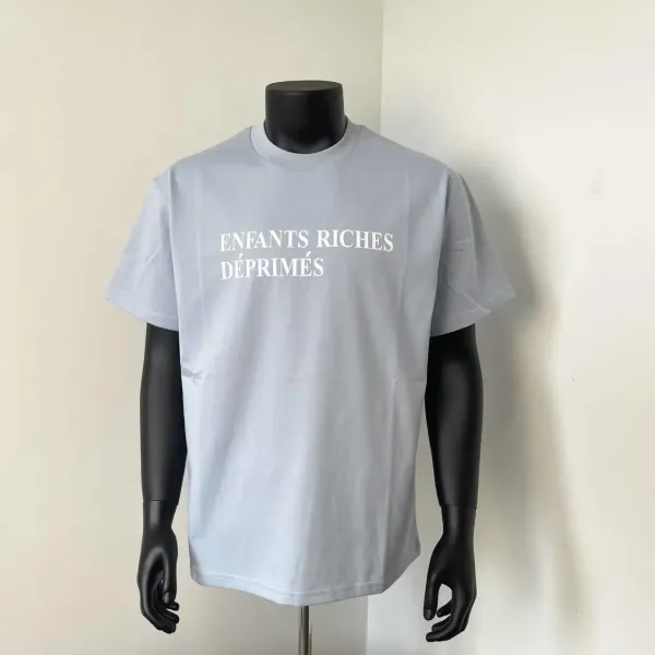 Enfants Riches Déprimés Logo Print Light Gray T-Shirt - 1