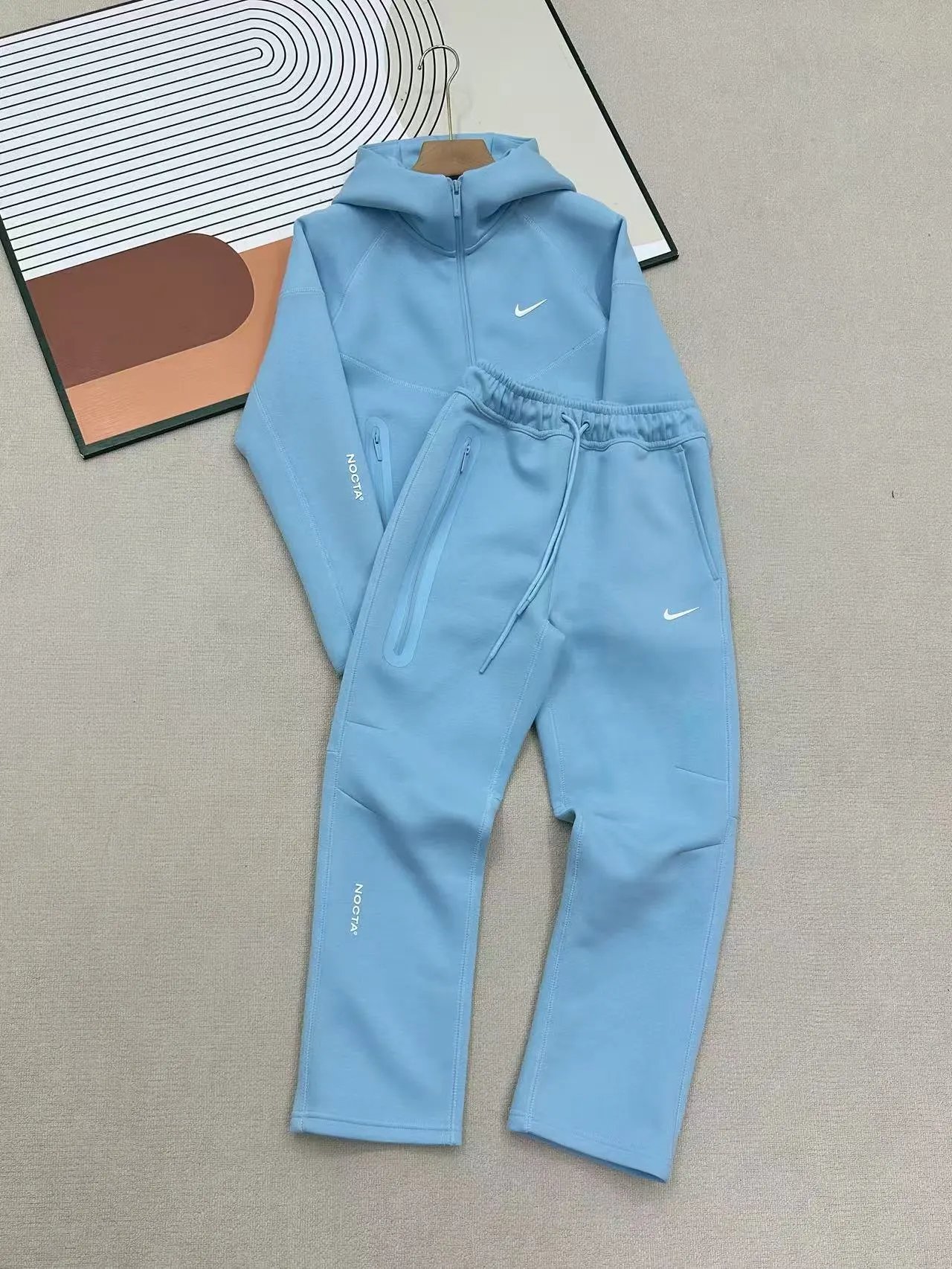 NOCTA Tech Fleece Hoodie and Sweatpants Set Dusty Pink Tracksuit - 2