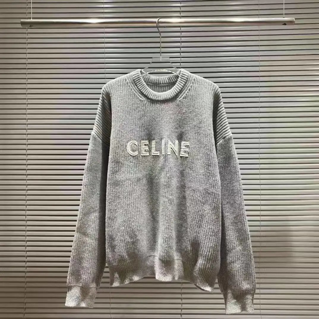 Celine Logo Knit Sweater Royal Blue - 6