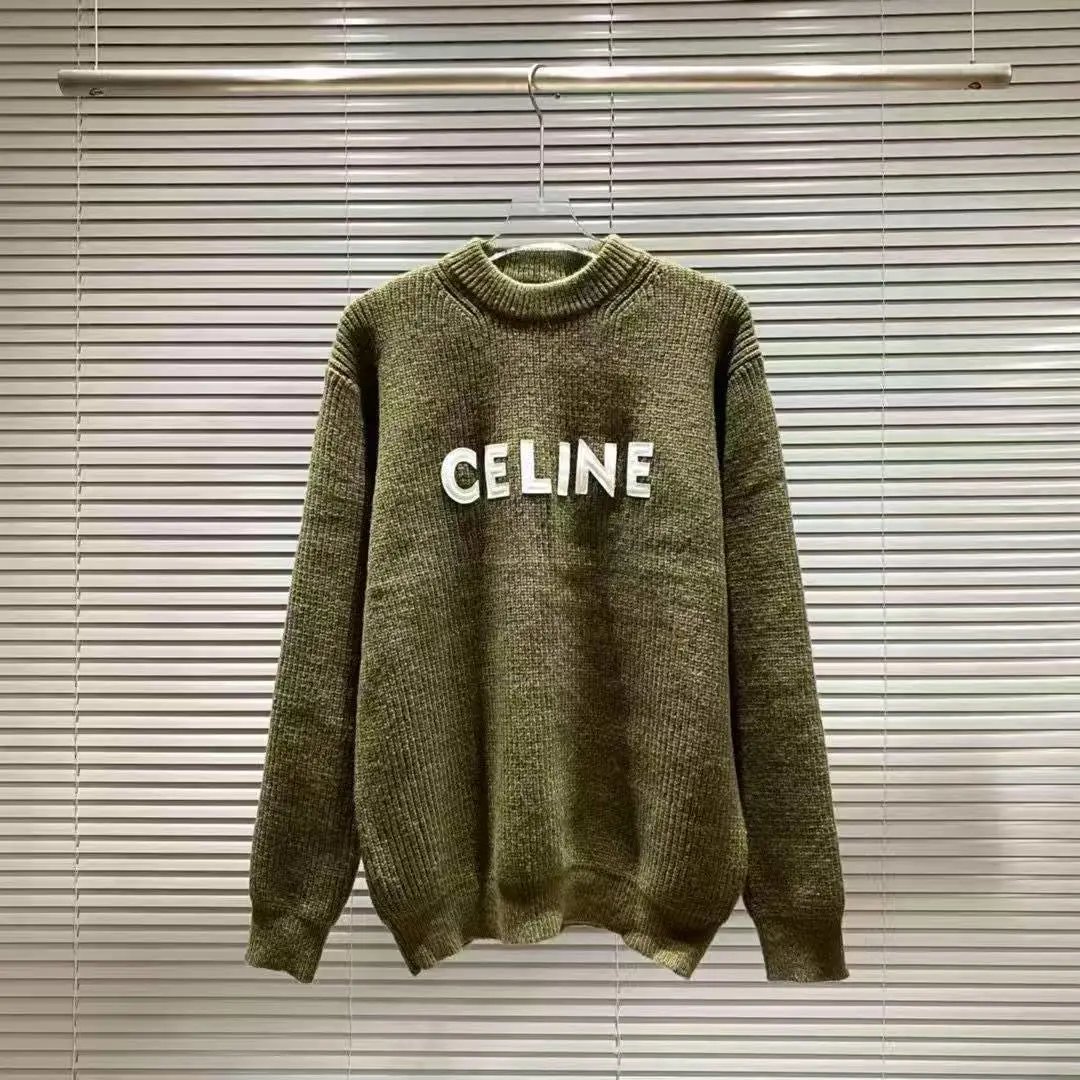 Celine Logo Knit Sweater Royal Blue - 3
