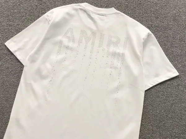 Amiri Crystal Logo Print White T-Shirt - 1
