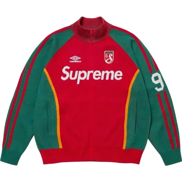 Supreme x Umbro Knit Track Jacket Red / Green - 2