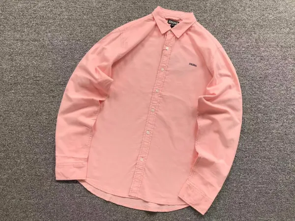 Zegna Classic Fit Pink Oxford Shirt - 1