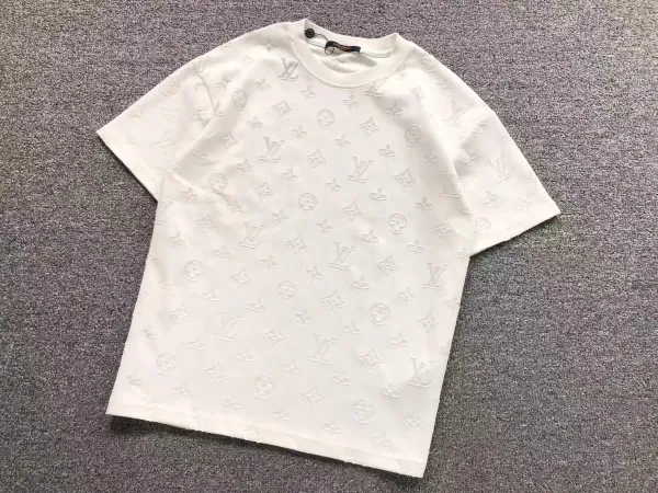 Louis Vuitton Monogram Embossed White T-Shirt - 1