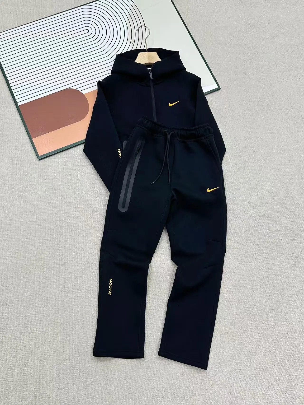 NOCTA Tech Fleece Hoodie and Sweatpants Set Dusty Pink Tracksuit - 3