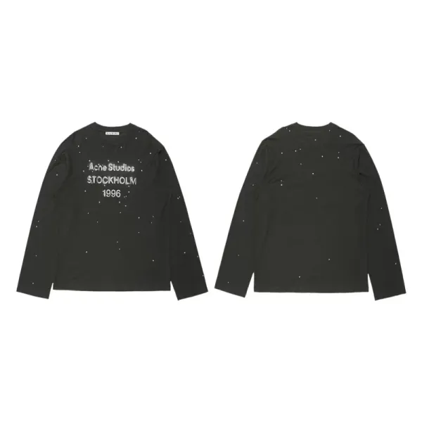 Acne Studios Star Print Long-Sleeve T-Shirt Black - 1