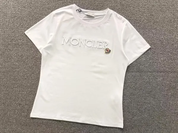 Moncler Embroidered Logo White T-Shirt - 1