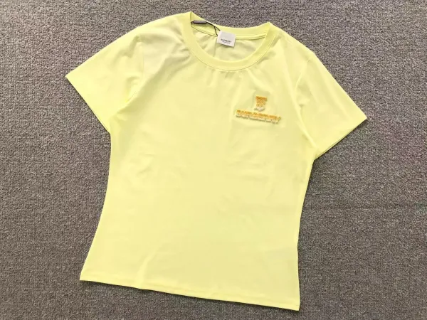 Burberry Embroidered Logo T-Shirt Lemon Yellow T-Shirt - 1