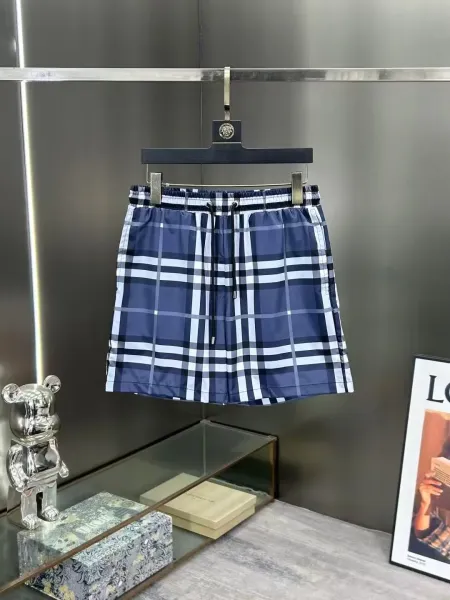 Versace Checkered Swim Shorts Navy Blue - 1