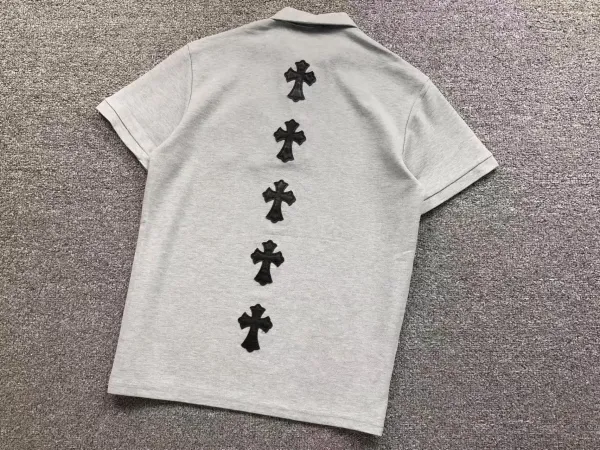 Chrome Hearts Five Crosses Gray Polo Shirt - 1