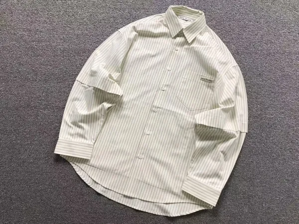 Acne Studios Striped Oversized Shirt Beige - 1