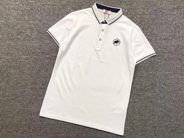 Design Mammut Logo Embroidered White Polo Shirt Tops Polo - 1