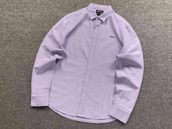 Zegna Classic Fit Oxford Shirt Lilac - 1