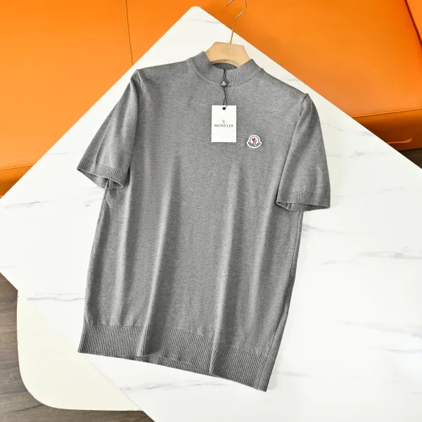Moncler Knit T-Shirt Gray - 1
