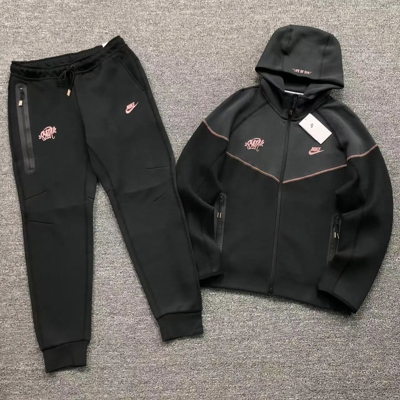 NOCTA Tech Fleece Hoodie and Sweatpants Set Dusty Pink Tracksuit - 6