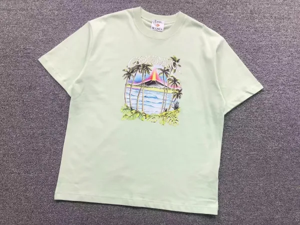 Casablanca Tropical Volcano Mint Green T-Shirt - 1