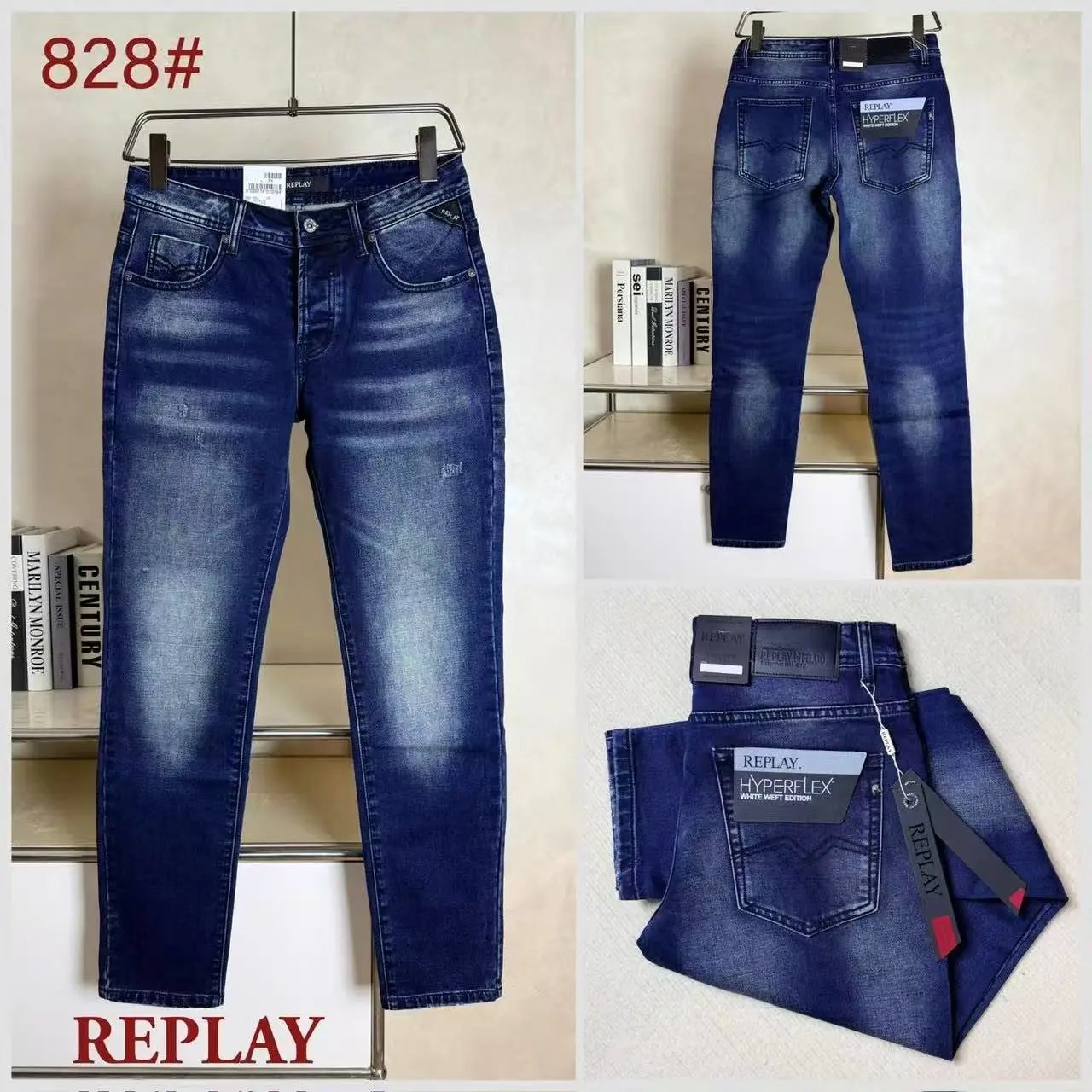 Design Replay Hyperflex White Weft Edition Gray Jeans - 2