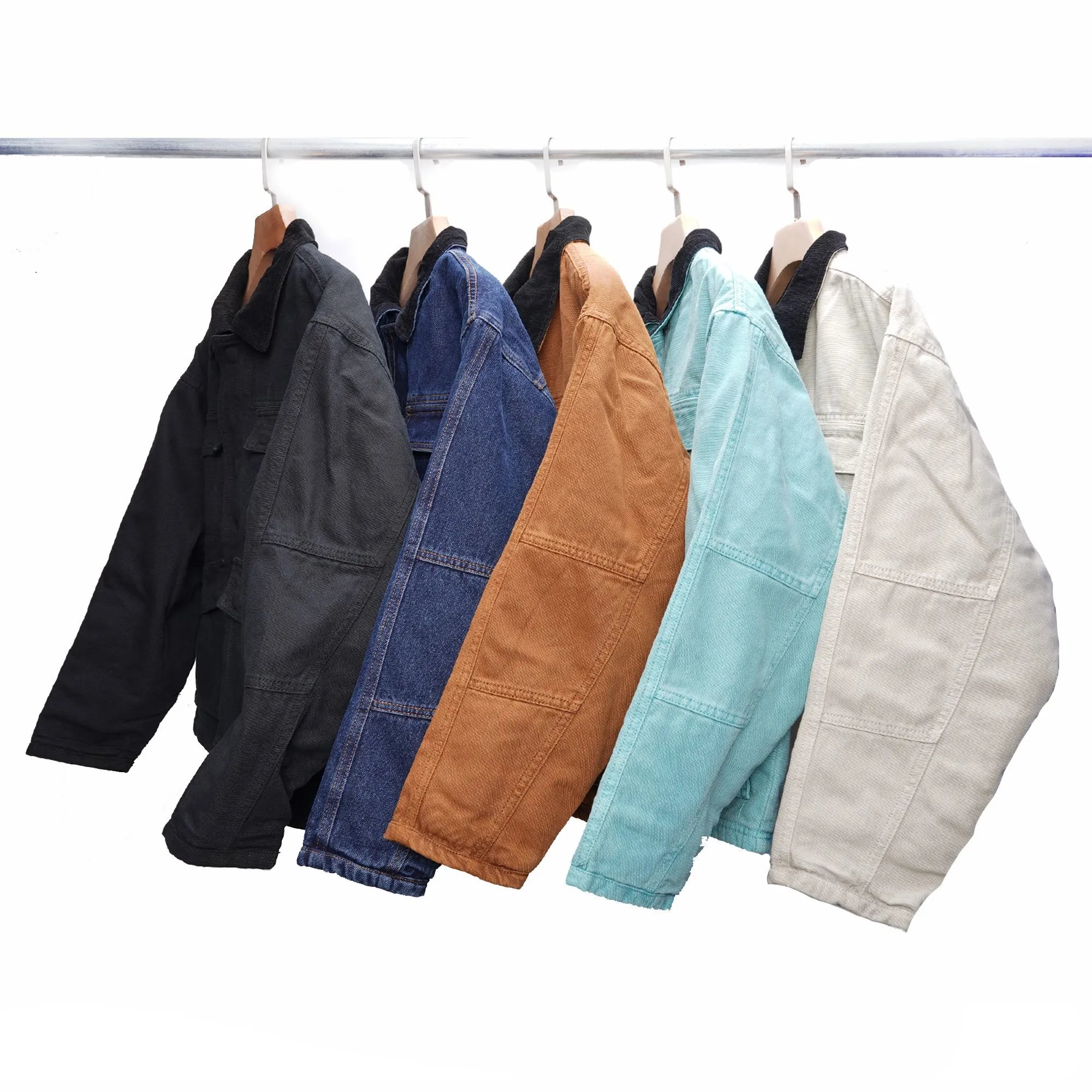 404-101820， SHOP JACKET WASHED DENIM 假日系列成衣染色水洗做旧灯芯绒翻领四袋复古工装夹克棉服 - 132886