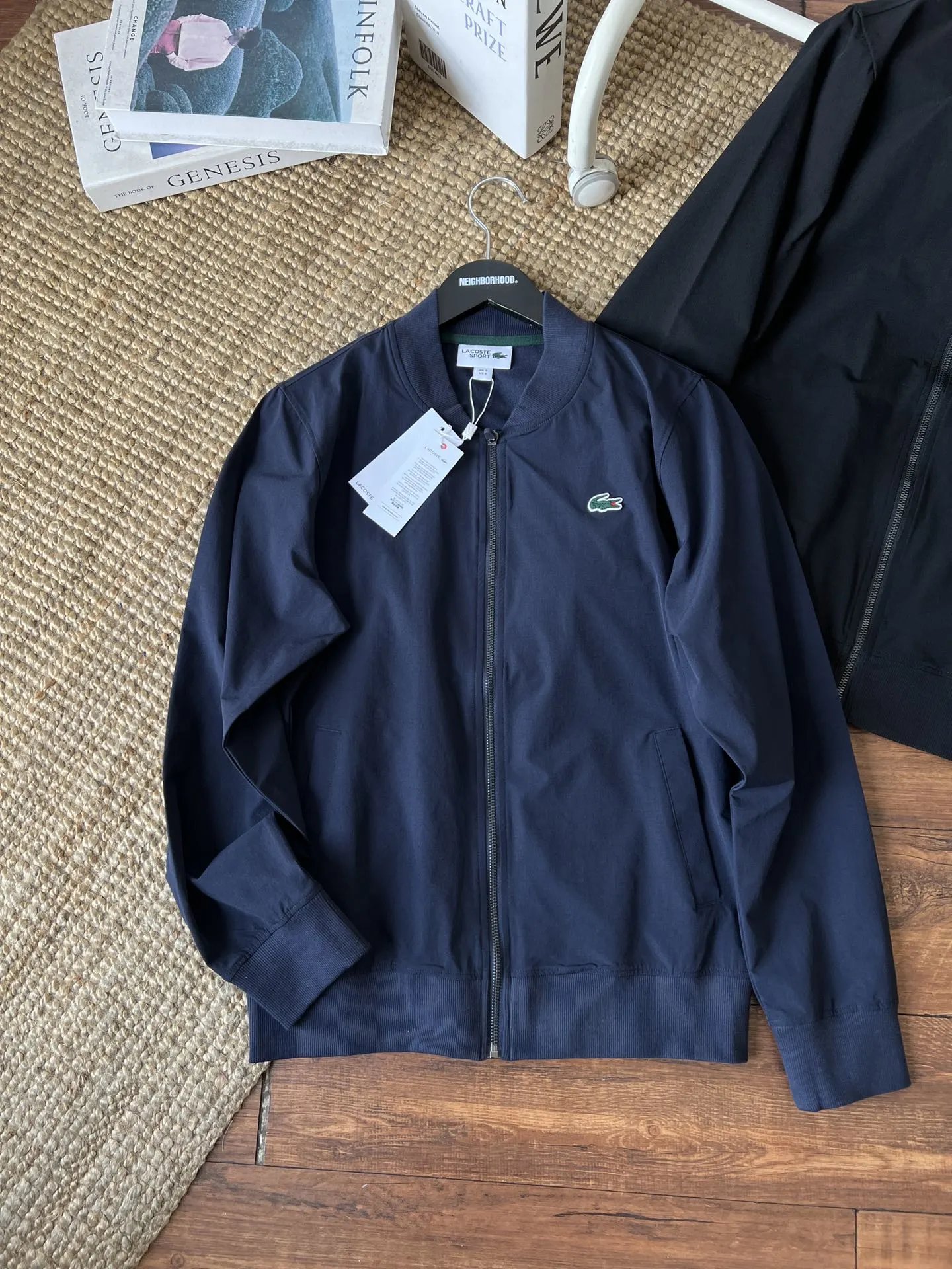 Lacoste Jackets Lightweight zip-up bomber jacket with ribbed collar, cuffs and hem image 7