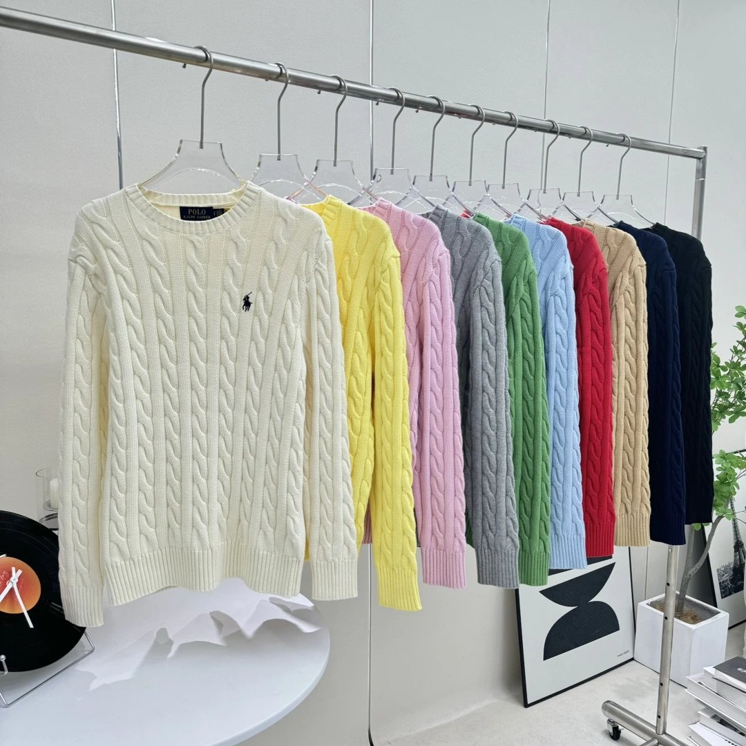 Item Thumbnail for lizhien-102115, RL Raff crew neck pure cotton hemp flower crew neck sweater N01