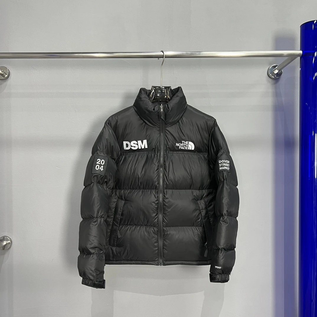 Black Logo Stand-Collar Puffer Jacket - 092315 - 144579