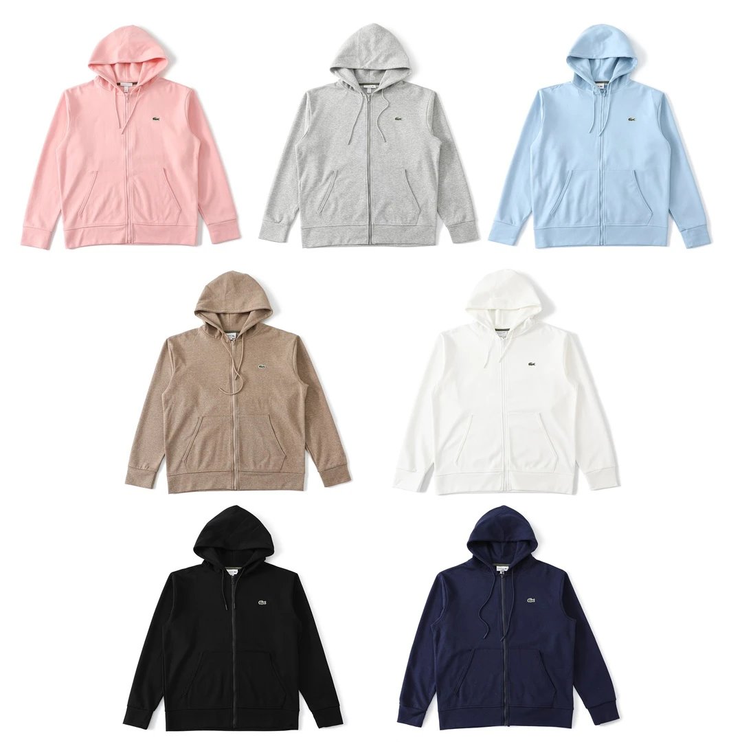 tiancheng111202 法国鳄鱼 Logo修身休闲裤 纯色Logo连帽开衫卫衣