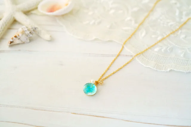 项链 人鱼的小伙伴 日本京都清水坂琉璃馆手工项链 人魚の友達