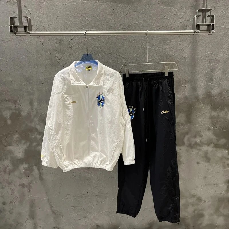 刺绣夹克裤子套装