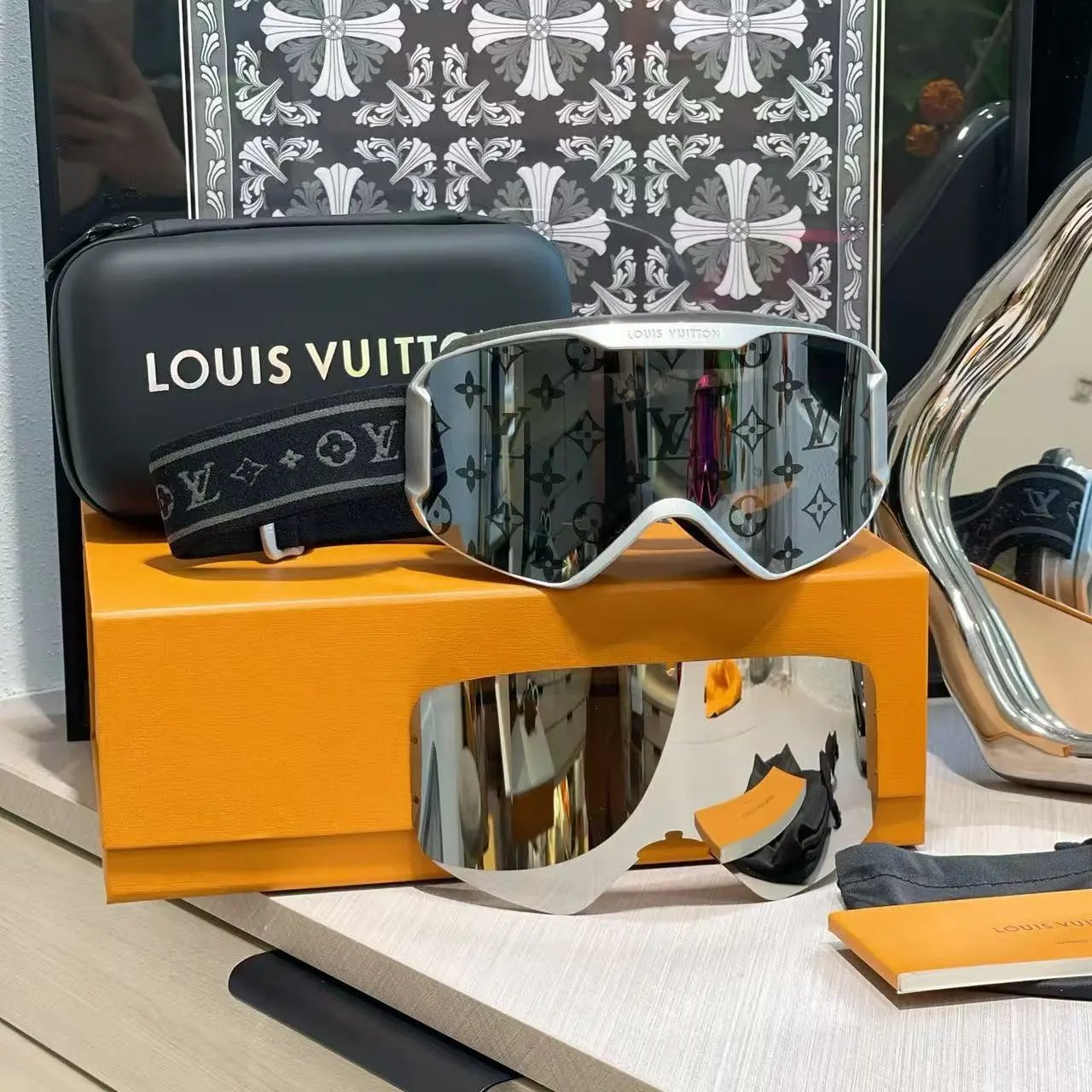 印花滑雪护目镜