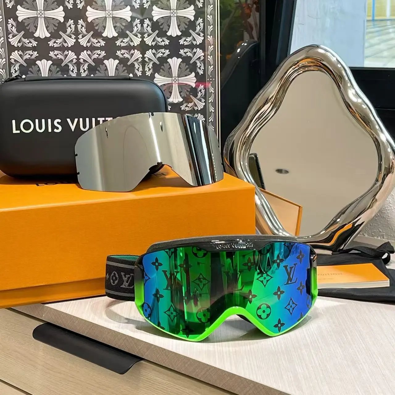 印花滑雪护目镜